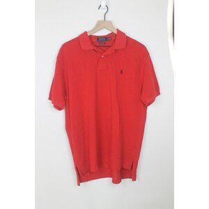 Polo Ralph Lauren Polo Shirt Men's L Red Blue Pony Logo Classic Fit S/S